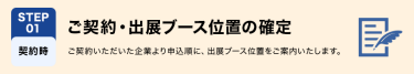 STEP01　ご契約・出展ブース位置の確定