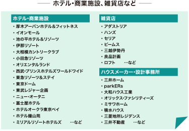 ホテル･商業施設､雑貨店など