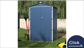 Double-Slope Garden Shed with Swing Doors