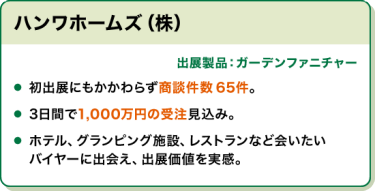 出展社の声：ハンワホームズ(株)