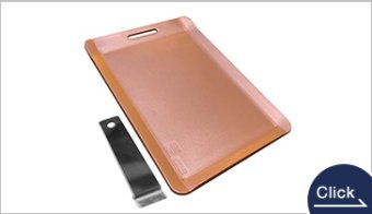 純銅製焼肉プレート　B6サイズ(‎約W182㎜×H128㎜ /厚さ 3㎜) リフター付き