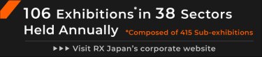 RX Japan hold 84 such exhibitions in 34 fields a year. Please see the RX Japan website.